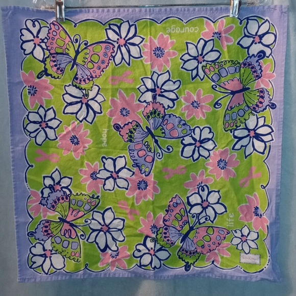 Lilly Pulitzer Accessories - Lily Pulitzer cotton scarf floral butterfly bandan